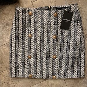 Lioness Monochrome Tweed Mini Skirt